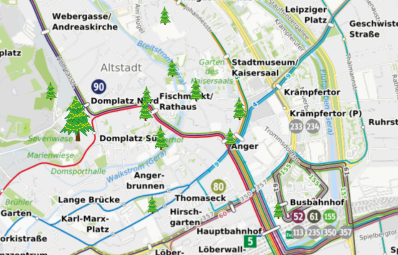 Ausschnitt Interaktiver Liniennetzplan